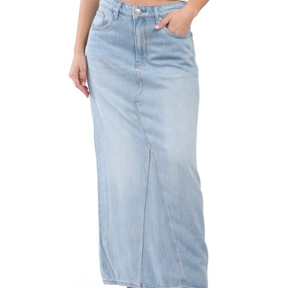 NEW KUT FROM THE KLOTH Annalise Denim Maxi Skirt :light wash 253 - Picture 5 of 7